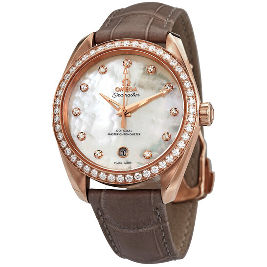 Omega Aqua Terra Co-Axial Automatic Chronometer Diamond Ladies Watch 220.58.38.20.55.001