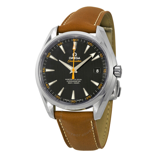 Omega Aqua Terra Co-Axial Teak-Grey Dial Brown Leather Men’s Watch 23123422106001