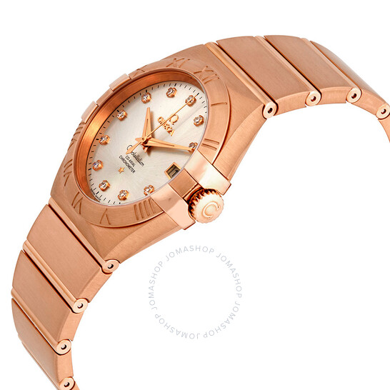 Omega Constellation 18kt Rose Gold Automatic Diamond Ladies Watch 123.50.35.20.52.001