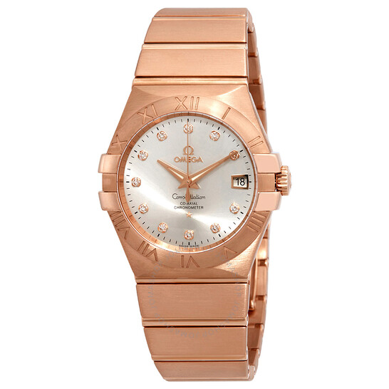 Omega Constellation 18kt Rose Gold Automatic Diamond Ladies Watch 123.50.35.20.52.001