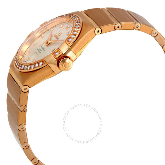 Omega Constellation 18kt Rose Gold Automatic Silver Dial Ladies Watch 123.55.35.20.52.001