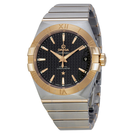 Omega Constellation Automatic Black Dial Stainless Steel and 18kt Rose Gold Men’s Watch 12320382101001