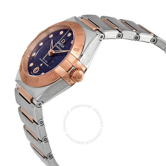 Omega Constellation Automatic Blue Aventurine Glass Diamond Dial Ladies Watch 131.20.29.20.53.002