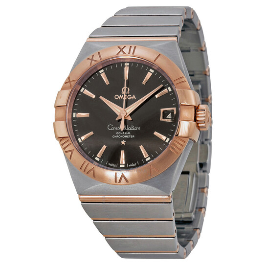 Omega Constellation Automatic Brown Dial Stainless Steel Rose Gold Men’s Watch 12320382113001