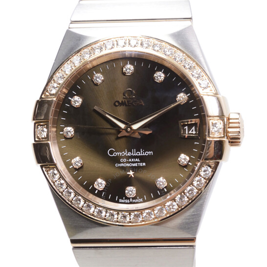 Omega Constellation Automatic Chronometer Diamond Brown Dial Ladies Watch 123.25.38.21.63.001