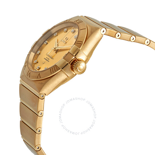 Omega Constellation Automatic Chronometer Diamond Champagne Dial Ladies Watch 123.50.38.21.58.001