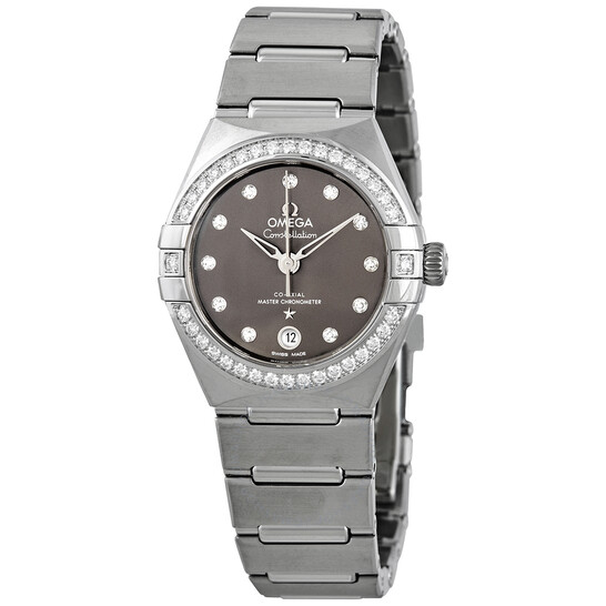 Omega Constellation Automatic Chronometer Diamond Champagne Dial Ladies Watch 123.25.38.21.58.001