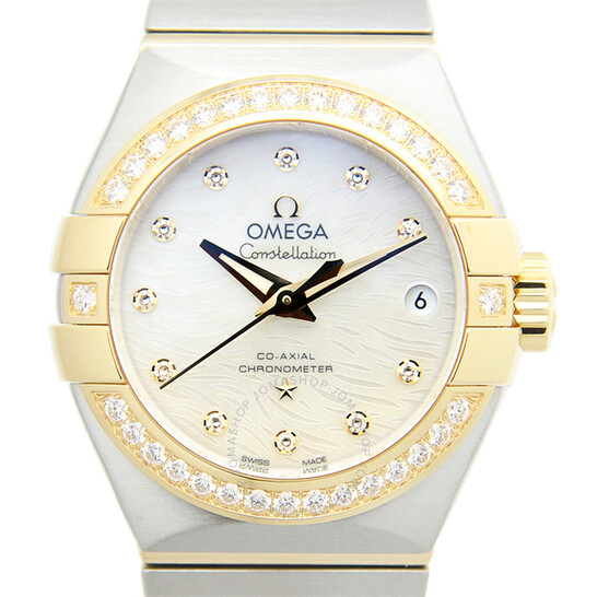 Omega Constellation Automatic Chronometer Diamond White Mother of Pearl Dial Ladies Watch 123.25.27.20.55.007