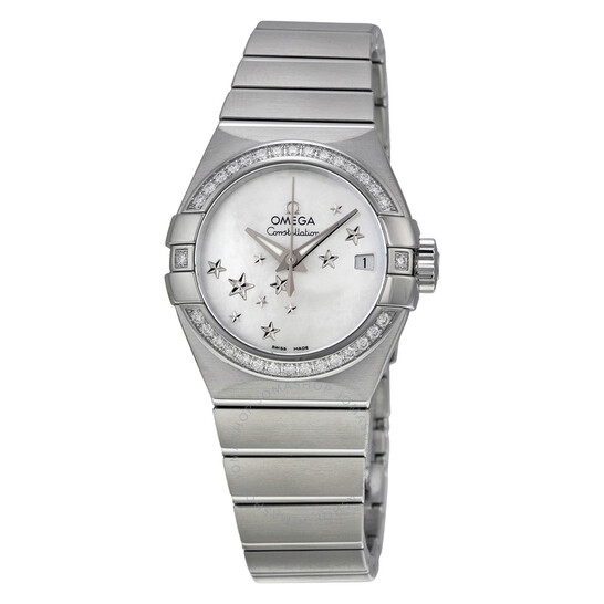 Omega Constellation Automatic Diamond Mother of Pearl Dial Ladies Watch 123.15.27.20.05.001