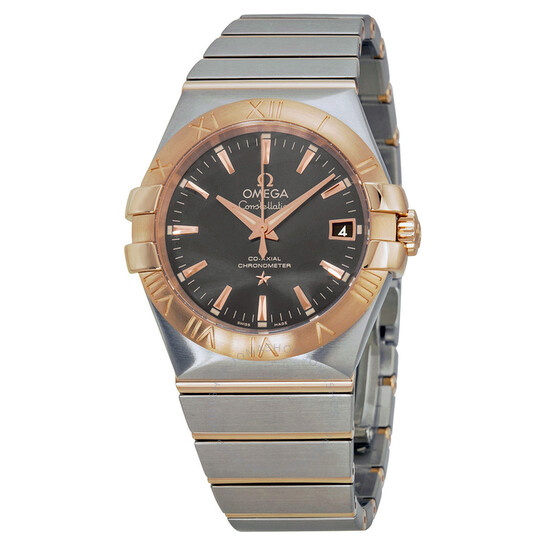 Omega Constellation Automatic Grey Dial Steel and 18kt Rose Gold Men’s Watch 12320352006002