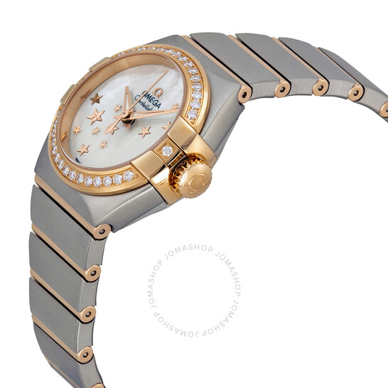 Omega Constellation Automatic Mother of Pearl Dial Steel and Rose Gold Diamond Ladies Watch 12325272005002