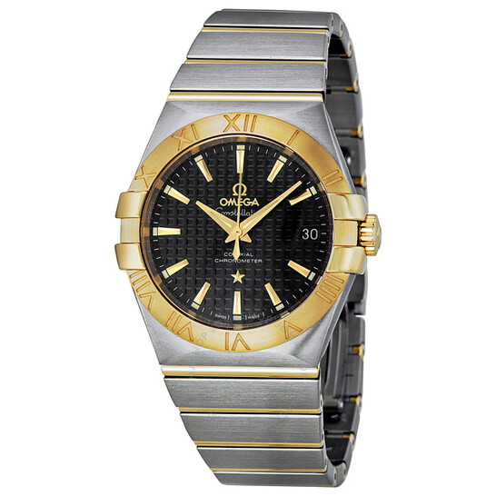 Omega Constellation Black Dial Stainless Steel and Yellow Gold Men’s Watch 123.20.35.20.01.002