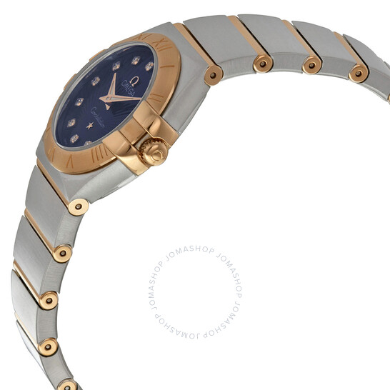 Omega Constellation Blue Diamond Dial Stainless Steel Ladies Watch 12320246053001