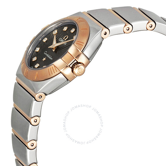 Omega Constellation Brown “Griffes” Style Dial 18kt Rose Gold Bezel Stainless Steel Ladies Watch 12320246063002