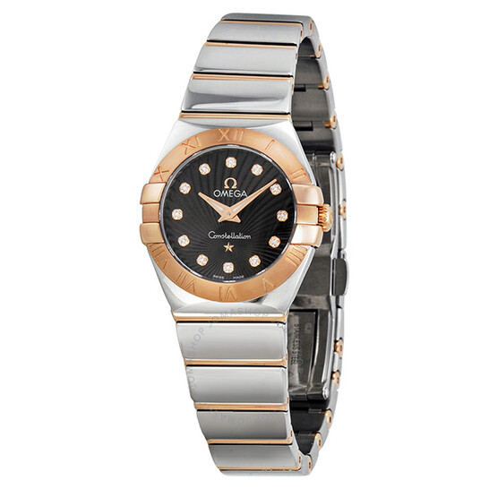 Omega Constellation Brown “Griffes” Style Dial 18kt Rose Gold Bezel Stainless Steel Ladies Watch 12320246063002