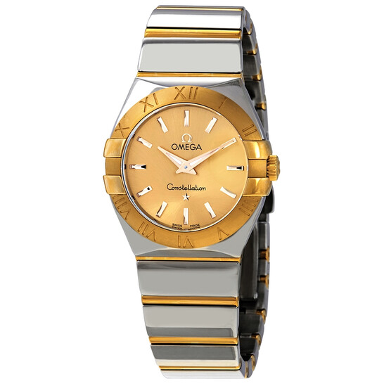 Omega Constellation Champagne Dial Ladies 18K Yellow Gold and Steel Watch 123.20.27.60.08.002