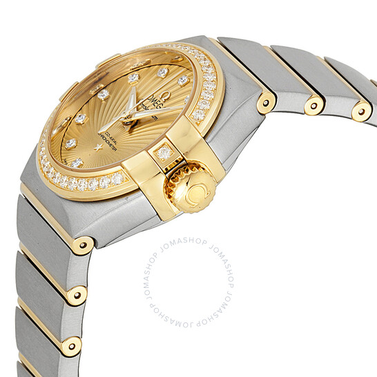 Omega Constellation Champagne Diamond Dial Steel and 18kt Yellow Gold Ladies Watch 12325272058001