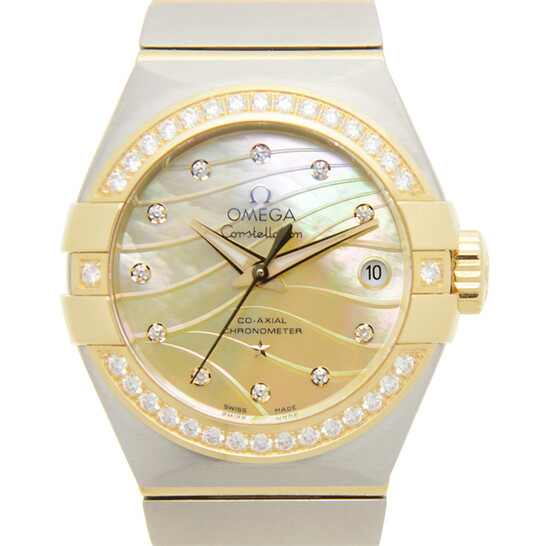 Omega Constellation Champagne Mother of Pearl Dial Automatic Diamond Ladies Watch 123.25.27.20.57.002