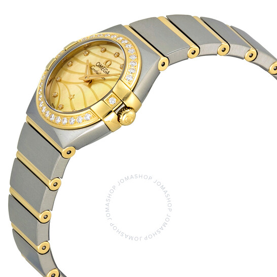 Omega Constellation Champagne Mother of Pearl Dial Steel and Yellow Gold Diamond Ladies Watch 12325246057001