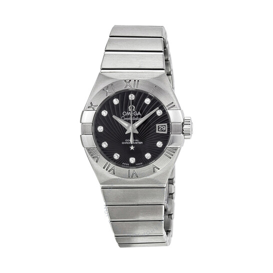 Omega Constellation Chronometer Black Dial Stainless Steel Ladies Watch 123.10.27.20.51.001