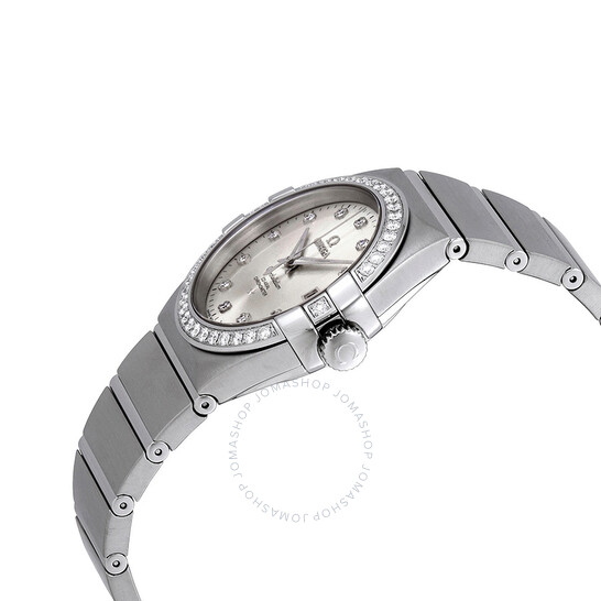 Omega Constellation Co-Axial Automatic Chronometer Diamond Silver Dial Ladies Watch 123.15.35.20.52.001