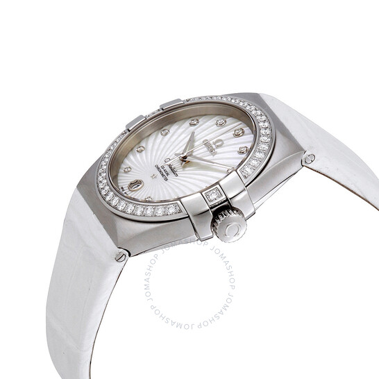 Omega Constellation Co-Axial Automatic Chronometer Diamond White Mother of Pearl Dial Ladies Watch 123.18.35.20.55.001