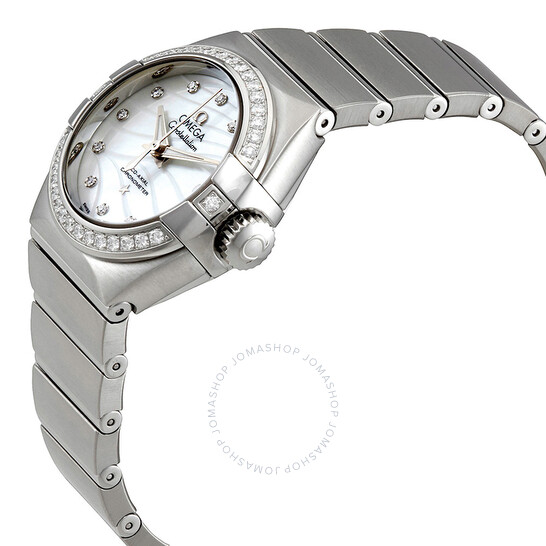 Omega Constellation Co-Axial Automatic Mother of Pearl Dial Ladies Watch 123.15.27.20.55.002