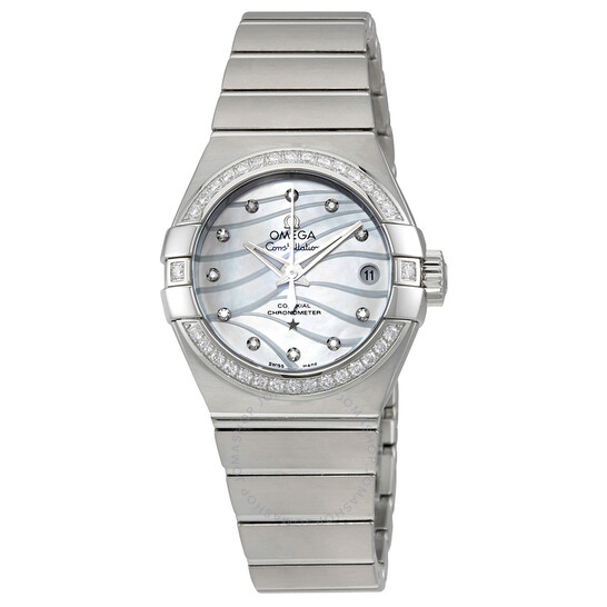 Omega Constellation Co-Axial Automatic Mother of Pearl Dial Ladies Watch 123.15.27.20.55.002