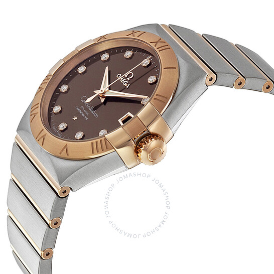 Omega Constellation Co-Axial Brown Diamond Dial Two Tone Unisex Watch 123.20.38.