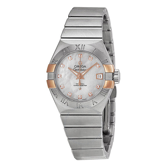 Omega Constellation Co-Axial Mother of Pearl Dial Stainless Steel Ladies Watch OM12320272055004