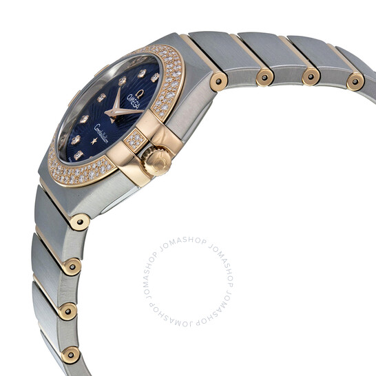 Omega Constellation Diamond Blue Dial Rose Gold and Steel Ladies Watch 123.25.27.60.53.001