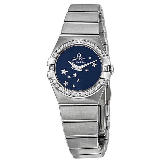 Omega Constellation Diamond Blue Star Dial Stainless Steel Ladies Watch 12315246003001