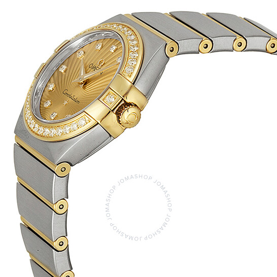 Omega Constellation Diamond Yellow Gold Dial Two-Tone Steel Ladies Watch 12325276058001