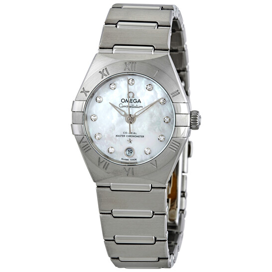 Omega Constellation Manhattan Automatic Chronometer Diamond White Dial Ladies Watch 131.10.29.20.55.001