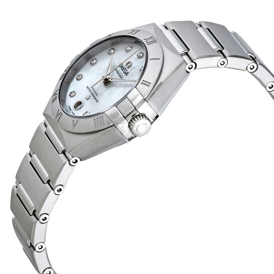 Omega Constellation Manhattan Automatic Chronometer Diamond White Dial Ladies Watch 131.10.29.20.55.001