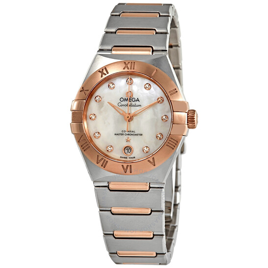 Omega Constellation Manhattan Co-Axial Master Chronometer Mother of Pearl Diamond Dial 29 mm Ladies Watch 131.20.29.20.55.001