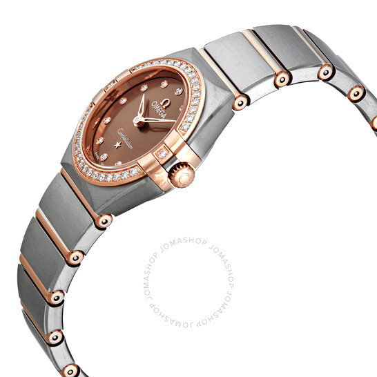 Omega Constellation Manhattan Quartz Diamond Brown Dial 25 mm Ladies Watch 131.25.25.60.63.001