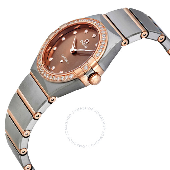 Omega Constellation Manhattan Quartz Diamond Brown Dial Ladies Watch 131.25.28.60.63.001