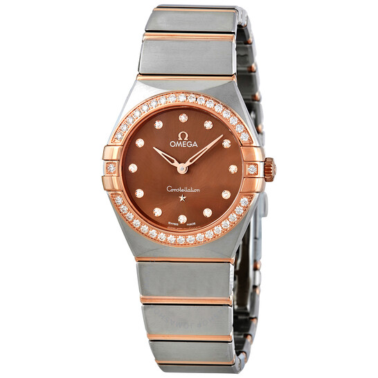 Omega Constellation Manhattan Quartz Diamond Brown Dial Ladies Watch 131.25.28.60.63.001