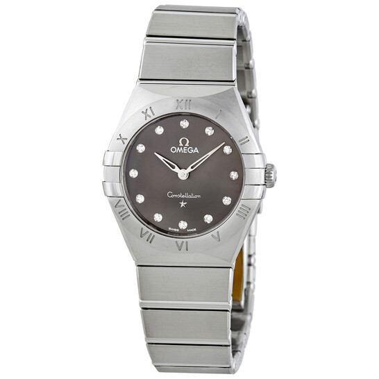 Omega Constellation Manhattan Quartz Diamond Grey Dial Ladies Watch 131.10.28.60.56.001