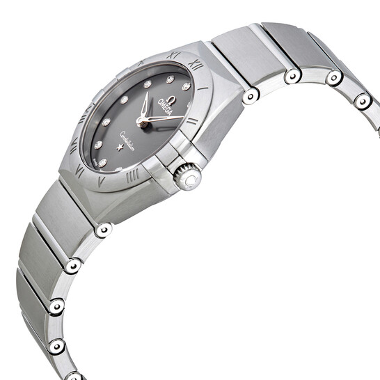 Omega Constellation Manhattan Quartz Diamond Grey Dial Ladies Watch 131.10.28.60.56.001