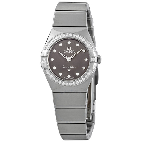 Omega Constellation Manhattan Quartz Diamond Grey Dial Ladies Watch 131.15.25.60.56.001