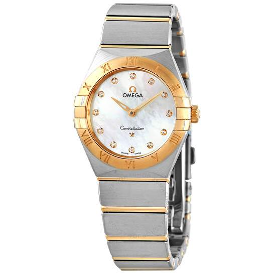 Omega Constellation Manhattan Quartz Diamond White Mother of Pearl Dial Ladies Watch 131.20.28.60.55.002