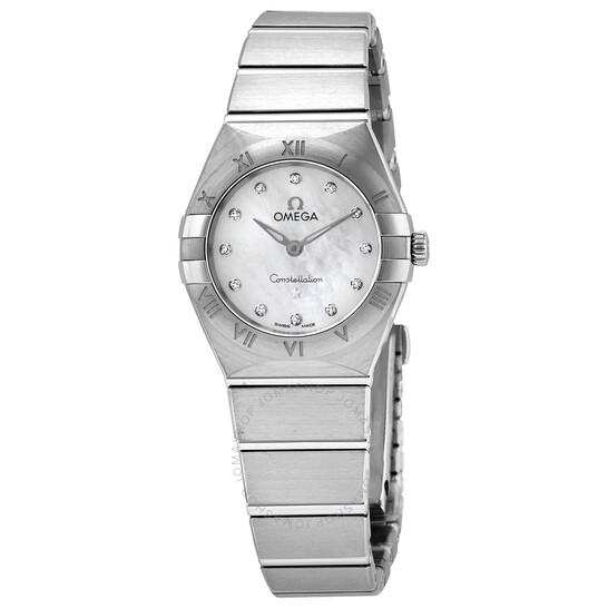 Omega Constellation Manhattan Quartz Diamond White Mother of Pearl Dial Watch 131.10.25.60.55.001