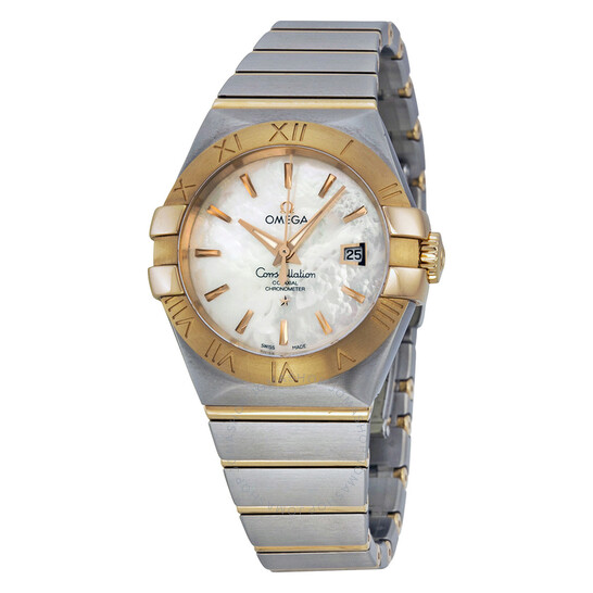 Omega Constellation Mother of Pearl Dial Stainless Steel and 18kt Rose Gold Ladies Watch 12320312005001