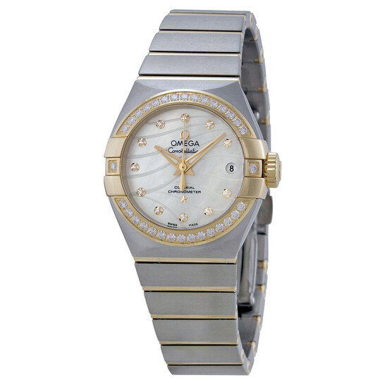 Omega Constellation Mother of Pearl Dial Steel and 18kt Yellow Gold Ladies Watch 123.25.27.20.55.004