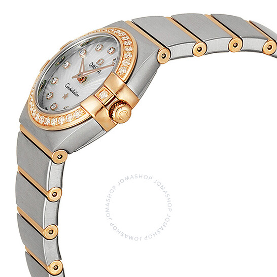 Omega Constellation Mother of Pearl Diamond Dial Brushed Steel Ladies Watch 123.25.24.60.55.002