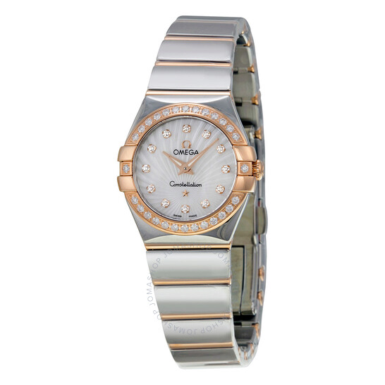 Omega Constellation Mother of Pearl Diamond Dial Steel and Rose Gold Ladies Watch 123.25.24.60.55.006