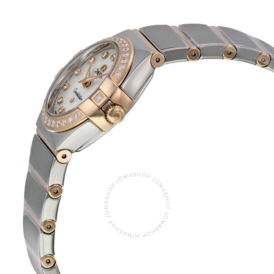 Omega Constellation Mother of Pearl Diamond Dial Steel and Rose Gold Ladies Watch 123.25.24.60.55.006