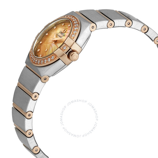 Omega Constellation Natural Gold Mother of Pearl Diamond Dial Ladies Watch 12325246057002